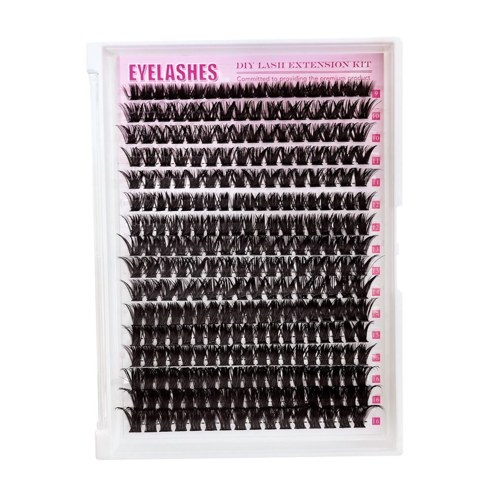 Eyelash Extension Look - ナチュラルルックつけまつげ ボンド＆シール クラスターデザイン DIYまつげエクステキット ウィスピー風 3Dフェイクミンクまつげ