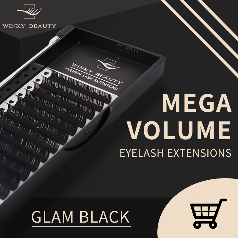 Eyelash Extension For Asian Eyes - Winky-ロシアのボリューム,クラシックなシルクのまつげエクステ,パーソナライズされたロゴ,個々のまつげエクステ