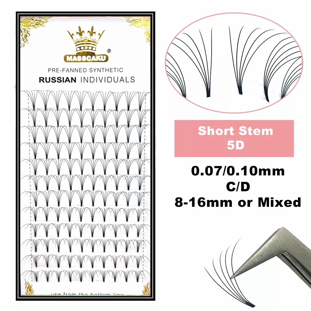 MASSCAKU 既成ロシアボリュームショートステムまつげエ - Eyelash Extension Human Hair のレビューと価格