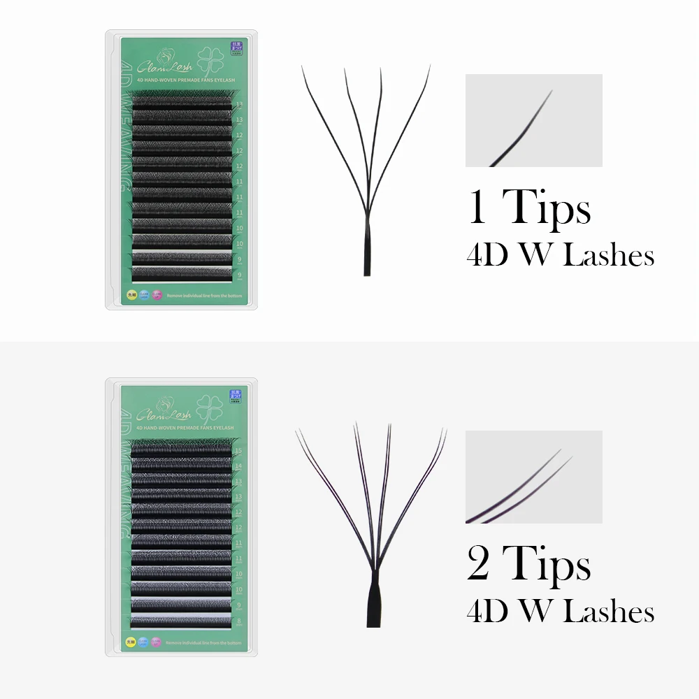 まつげエクステ,GLAMLASH-4D wの形をしたつけまつ - Eyelash Extension Human Hair のレビューと価格