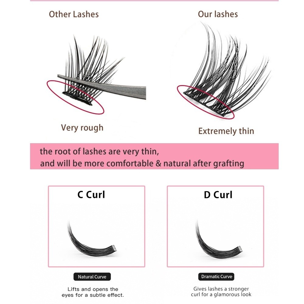 自然な見た目DIYまつげエクステキット ふわふわ 接着剤不要 - Eyelash Extension Look のレビューと価格