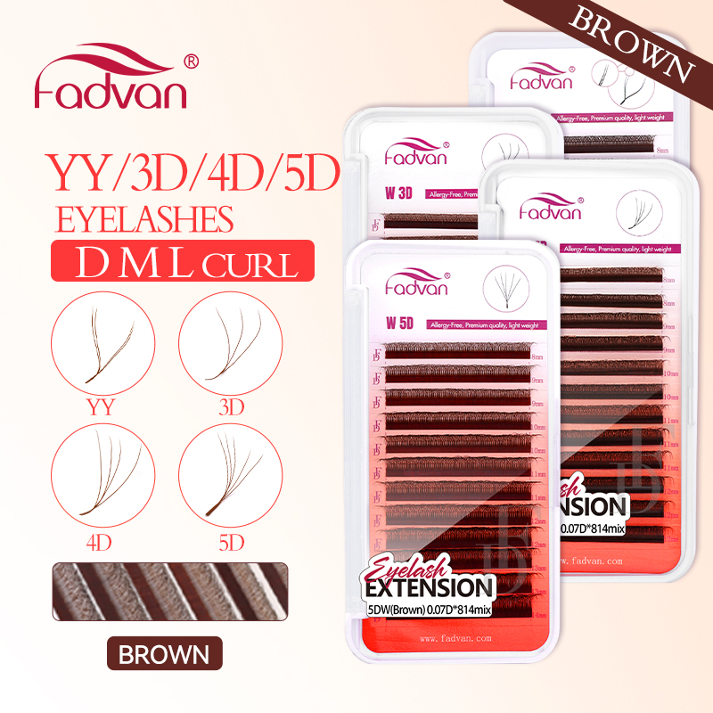 FADVAN ブラウン 4D/3D/5D まつげ W シェイ - Eyelash Extension For Asian Eyes のレビューと価格